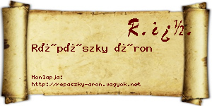 Répászky Áron névjegykártya